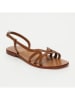 CALANK Leder-Sandalen in Hellbraun