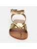CALANK Leren teensandalen goudkleurig