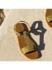 CALANK Leder-Sandalen in Khaki