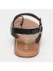 CALANK Leren teensandalen zwart