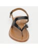 CALANK Leder-Zehensandalen in Schwarz