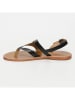 CALANK Leder-Zehensandalen in Schwarz
