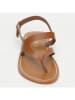 CALANK Leren teensandalen lichtbruin