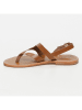CALANK Leren teensandalen lichtbruin