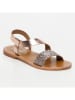 CALANK Leren sandalen roségoudkleurig