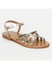 CALANK Leder-Sandalen in Gold