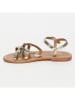 CALANK Leder-Sandalen in Gold