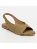 CALANK Leder-Sandalen in Khaki