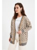 trendyol Cardigan in Beige/ Grau/ Weiß