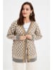 trendyol Cardigan in Beige/ Grau/ Weiß