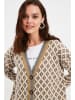 trendyol Cardigan in Beige/ Grau/ Weiß