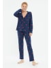 trendyol Pyjama in Dunkelblau/ Rot