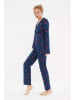 trendyol Pyjama in Dunkelblau/ Rot
