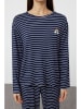 trendyol Pyjama in Dunkelblau/ Weiß