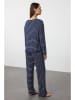 trendyol Pyjama donkerblauw/wit