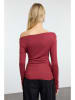 trendyol Longsleeve in Dunkelrot