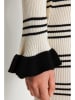 trendyol Strickkleid in Creme/ Schwarz