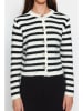 trendyol Cardigan in Creme/ Schwarz