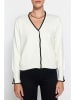 trendyol Cardigan in Creme/ Schwarz
