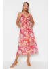 trendyol Jurk roze/crème/rood