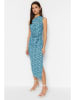 trendyol Kleid in Hellblau/ Schwarz