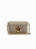 Pinko Leren schoudertas grijs - (B)13 x (H)8 x (D)5 cm