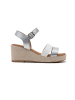 Foreverfolie Sleehaksandalen zilverkleurig/wit