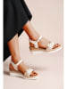 Foreverfolie Keilsandaletten in Beige/ Gold