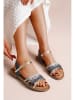 Foreverfolie Sandalen in Blau/ Gold