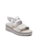 Foreverfolie Keilsandaletten in Creme/ Silber