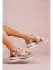 Foreverfolie Keilsandaletten in Beige/ Gold