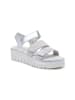 Foreverfolie Keilsandaletten in Silber/ Grau