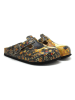 Calceo Clogs in Schwarz/ Hellbraun