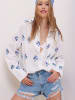 Trend Alacati Bluse in Weiß/ Blau