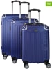 Geographical Norway 3-delige hardcase-trolleyset "Softless" blauw