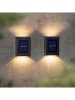 Garden Hero 2er-Set: LED-Solar-Wandleuchten in Schwarz - (L)10 x (B)7,3 cm