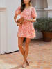 LA Angels Kleid in Orange/ Weiß