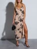 Milan Kiss Kleid in Beige/ Schwarz