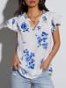 Milan Kiss Bluse in Weiß/ Blau