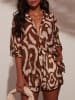 Milan Kiss Bluse in Braun/ Sand