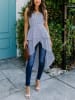 Milan Kiss Longtop donkerblauw/wit