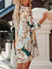 Milan Kiss Jurk beige/petrol