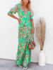 Milan Kiss Jurk lichtgroen/camel