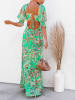 Milan Kiss Jurk lichtgroen/camel