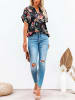 Milan Kiss Bluse in Schwarz/ Bunt