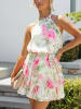 Milan Kiss Kleid in Creme/ Rosa/ Grün