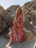 Milan Kiss Kleid in Rot/ Hellblau