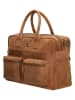 HIDE & STITCHES Leder-Weekender in Hellbraun - (B)41 x (H)26 x (T)14 cm