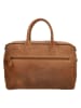 HIDE & STITCHES Leder-Weekender in Hellbraun - (B)41 x (H)26 x (T)14 cm