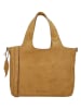 HIDE & STITCHES Leder-Henkeltasche in Hellbraun - (B)34 x (H)28 x (T)15 cm